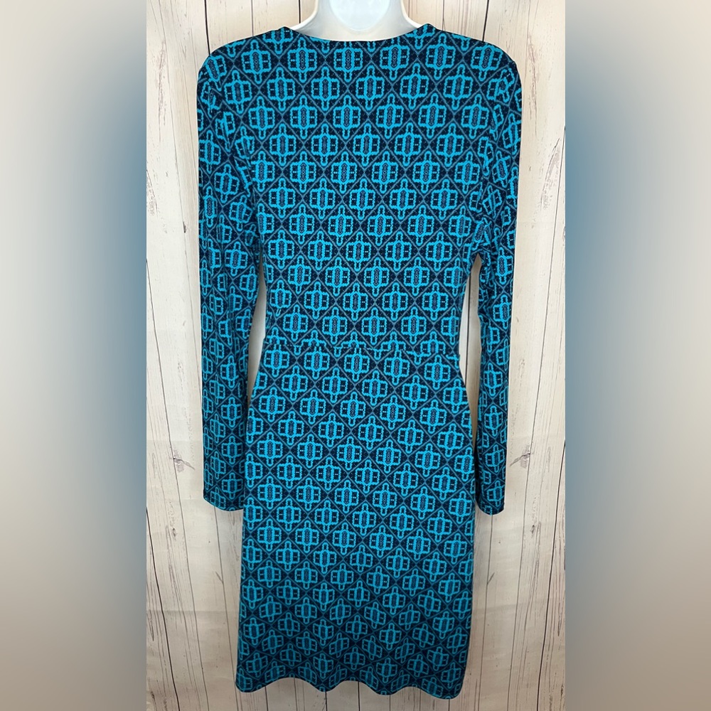 41 Hawthorn Stitch Fix Dress Womens Large Blue Julie Knit Faux Wrap Long Sleeve - Picture 6 of 8